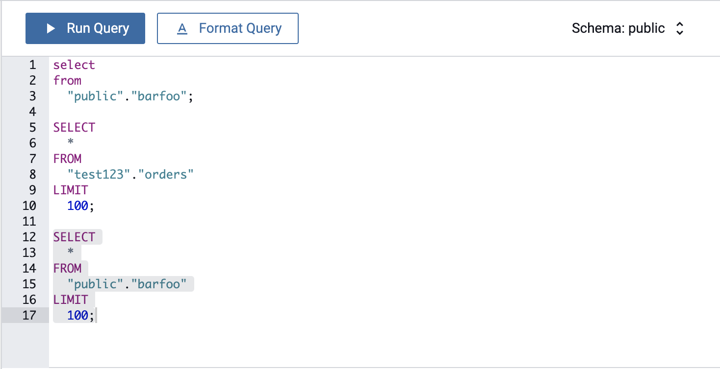 Query Editor View
