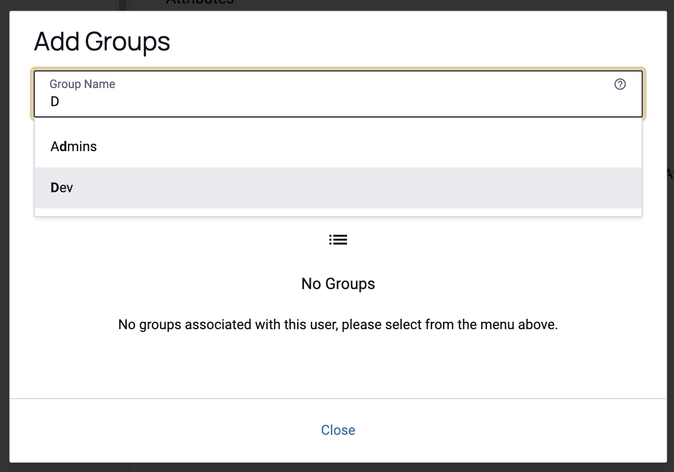 Assign User to Groups Link