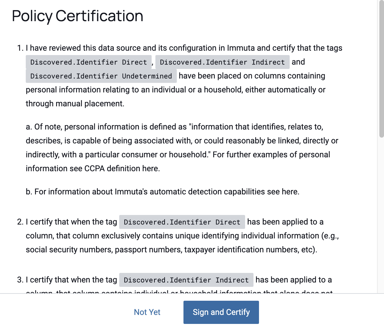 Policy Certification