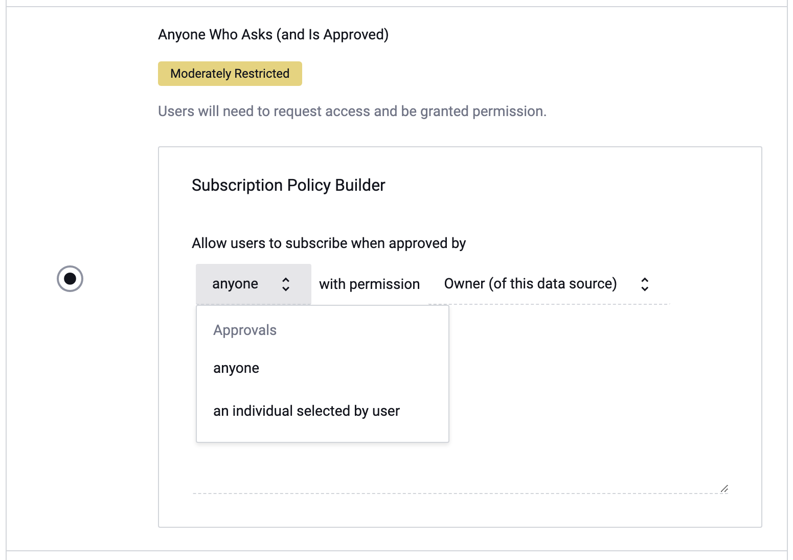 Subscription Policy Builder